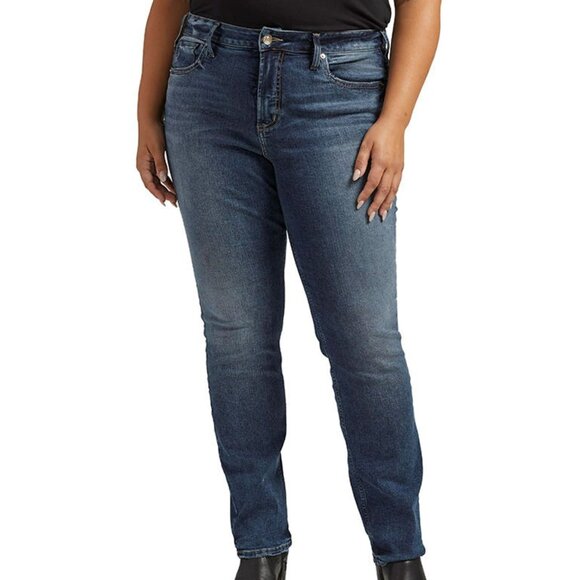 NWT Silver Jeans High Rise Curvy Fit Avery Straight In Indigo 29 Inches Plus - Picture 1 of 3